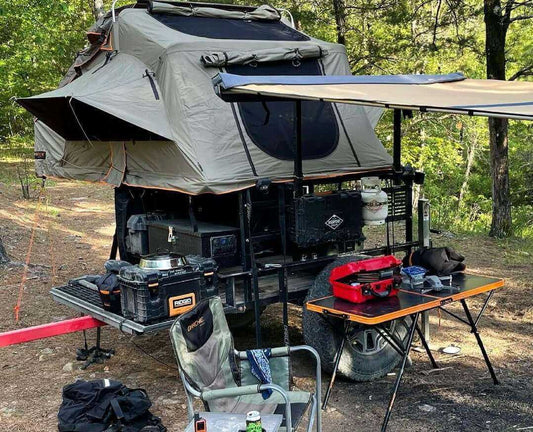 Trailer Rack Telescoping Awning Bracket Kit - Standard by Dinoot - Compact Camping Concepts
